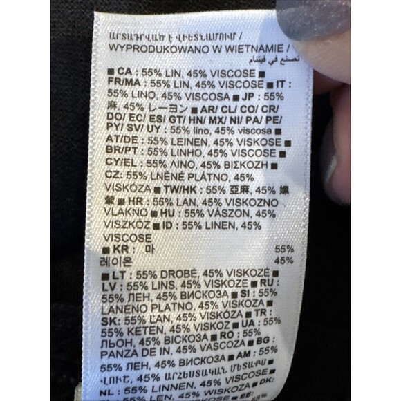 Gap Black Halter Midi Dress Size L Linen Blend Belted Relaxed Fit Flattering - Picture 7 of 11